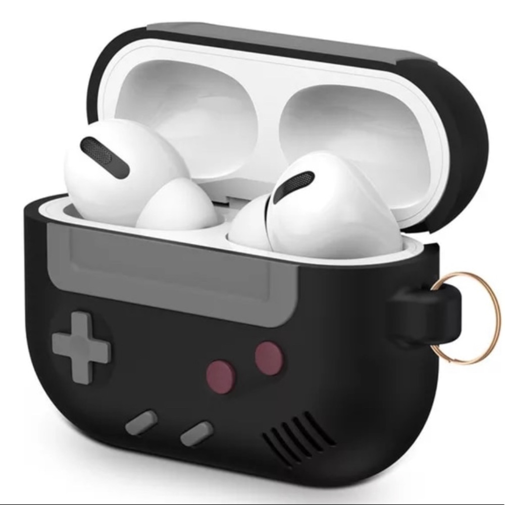 Apple airpods pro case cover retro gameboy grey